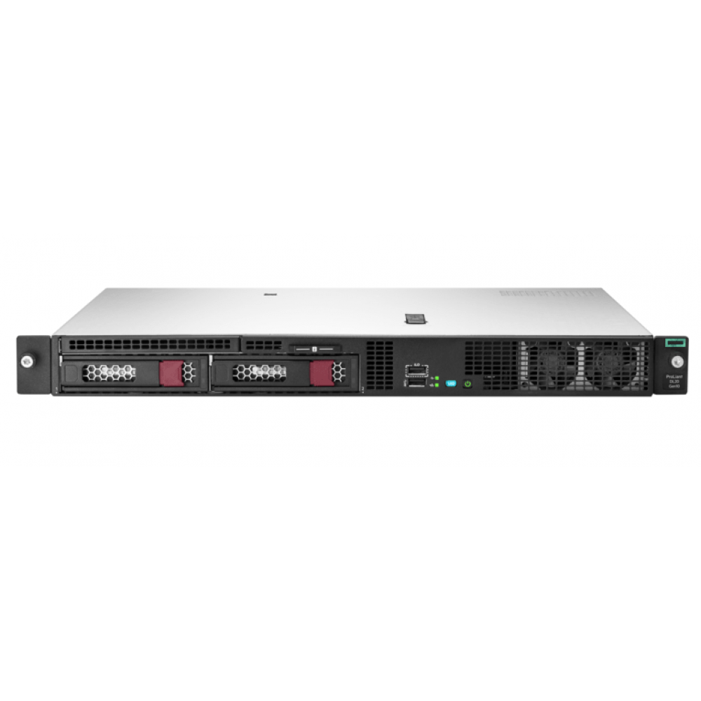 Сервер HPE Proliant DL20 Gen10, 1x Intel Xeon E-2224 4C 3.4GHz, 1x8GB-U DDR4, S100i/ZM (RAID 0,1,5,10) noHDD (2 LFF 3.5'' NHP), 1x290W NHP NonRPS, 2x1Gb/s, noDVD, iLO5, Rack1U, 3-3-3